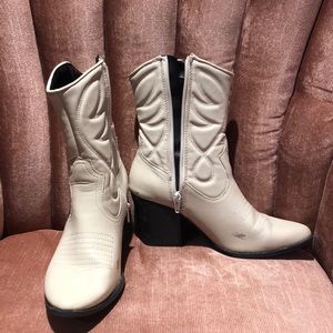 White Cowboy Booties